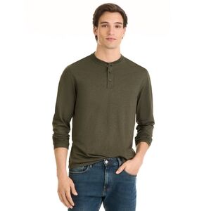 Van Huesen essential Stain Shield Long Sleeve Henley size XL